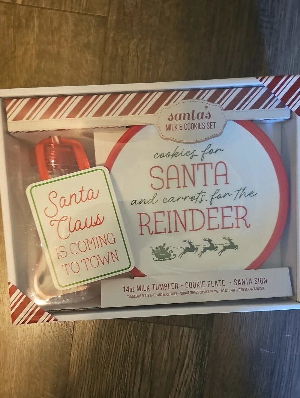 NWT Santa's Milk & Cookies Set  Christmas Tradition Holiday 3 Piece Festive Kids